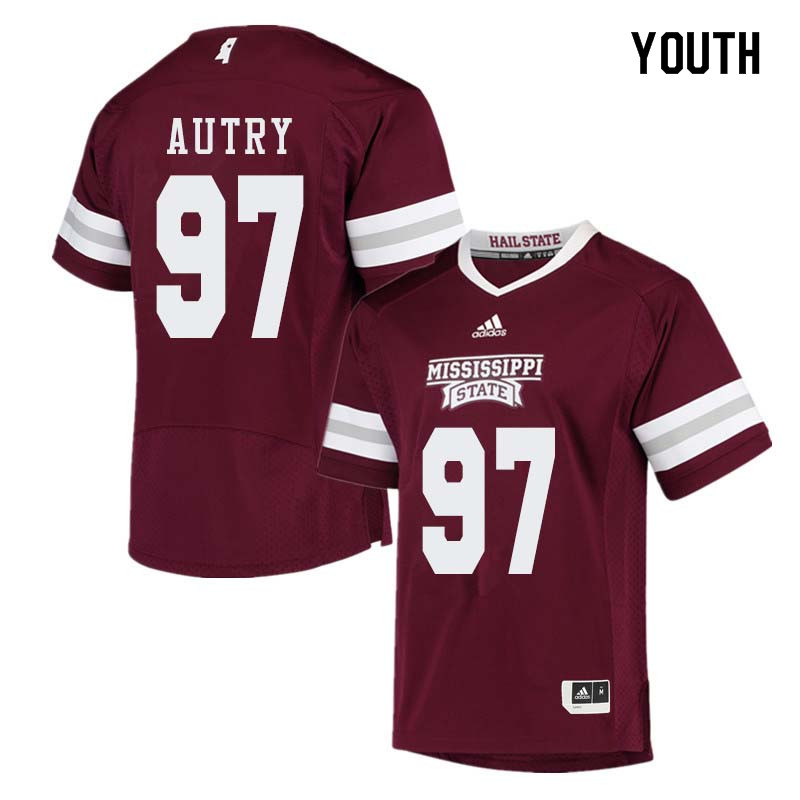 Youth #97 Lee Autry Mississippi State Bulldogs College Football Jerseys Sale-Maroon